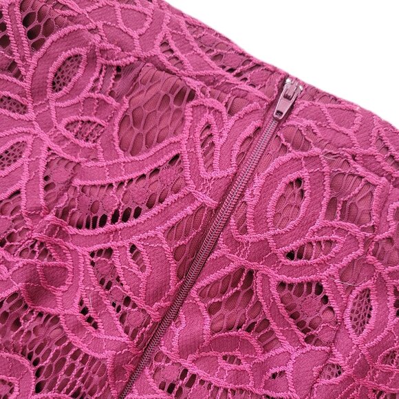 Charlotte Russe Red Wine Lace Mini Skirt Size XS Cocktail Party Mini Skirt - Picture 5 of 8